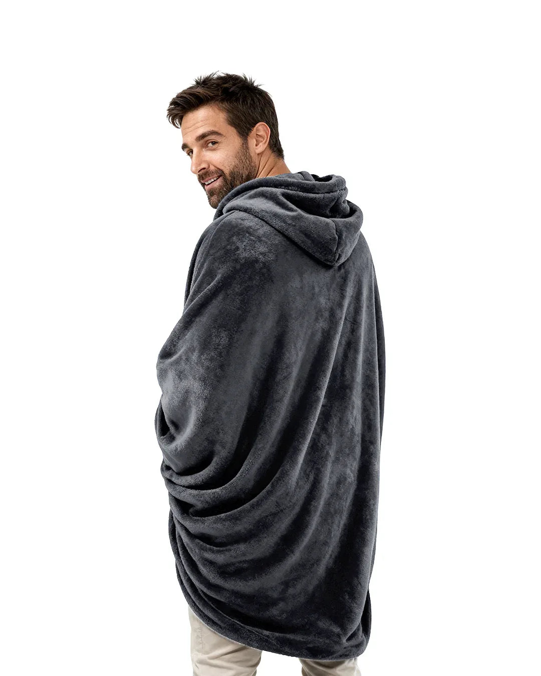 Dark Grey Blanket Hoodie - Fuzzy