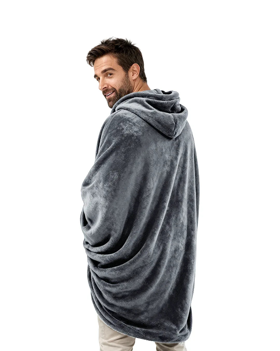 Light Grey Blanket Hoodie - Fuzzy