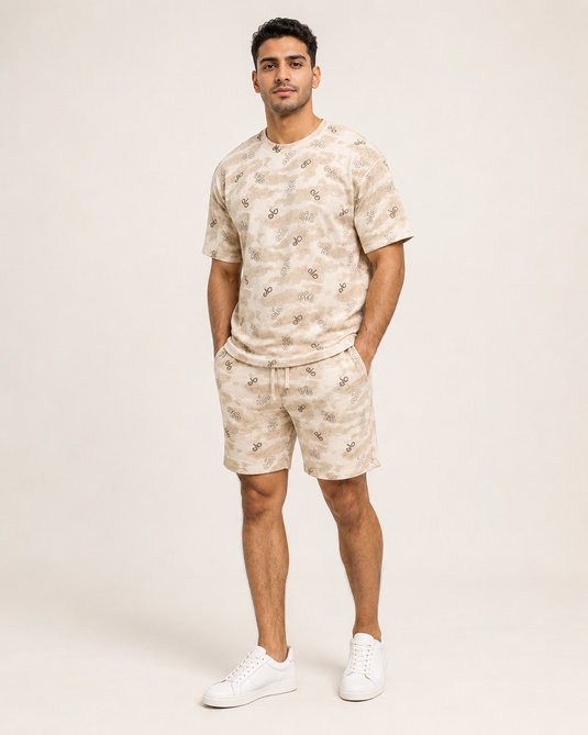 Fuzzy Camo Print Set - Sand