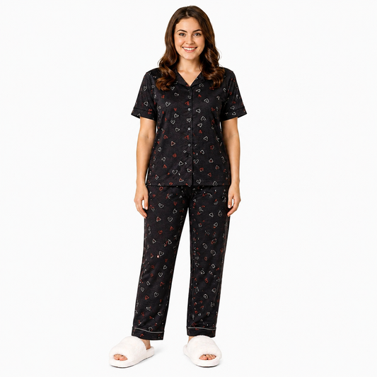 Love Print Women's Pajama Set