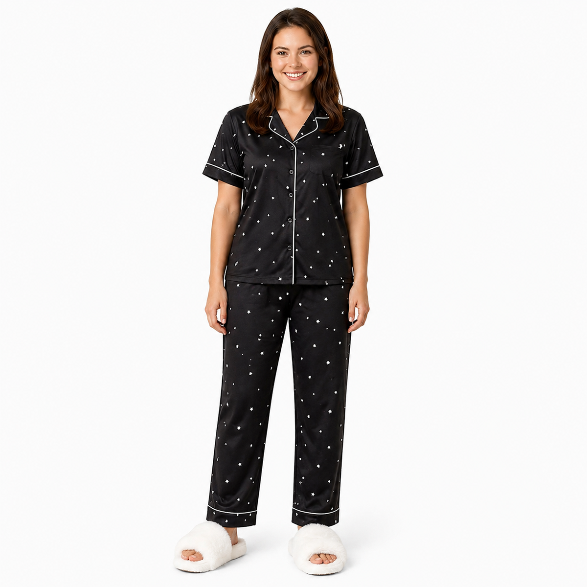 White Dots Women's Pajama Set