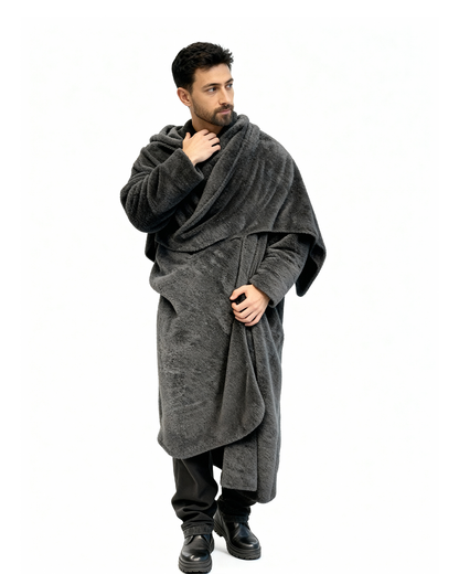 Blanket Hood Scarf Dark Gray