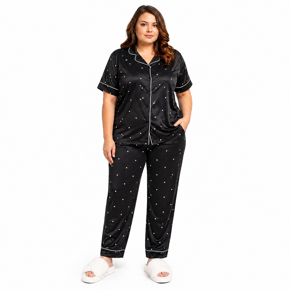 White Dots Women's Pajama Set