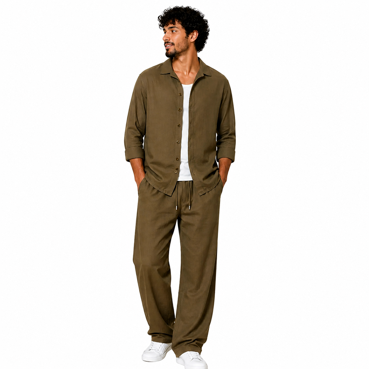 The Riviera Suit — Olive Linen