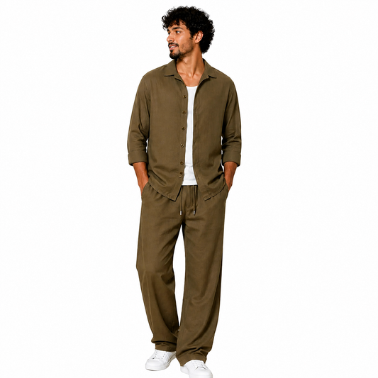 The Riviera Suit — Olive Linen
