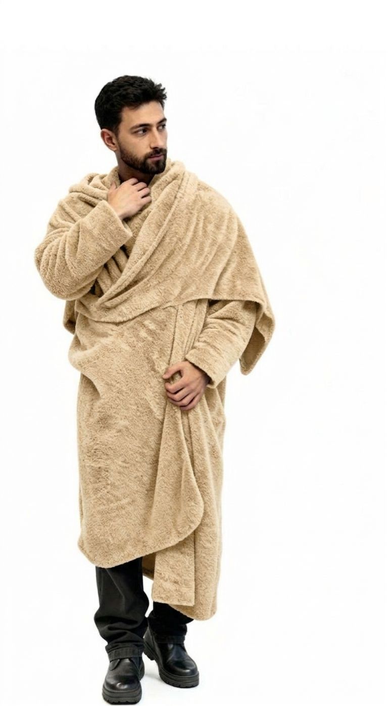 Blanket Hood Scarf Beige