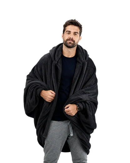 Black Hoodie Blanket - Fuzzy