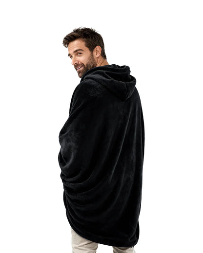 Black Hoodie Blanket - Fuzzy