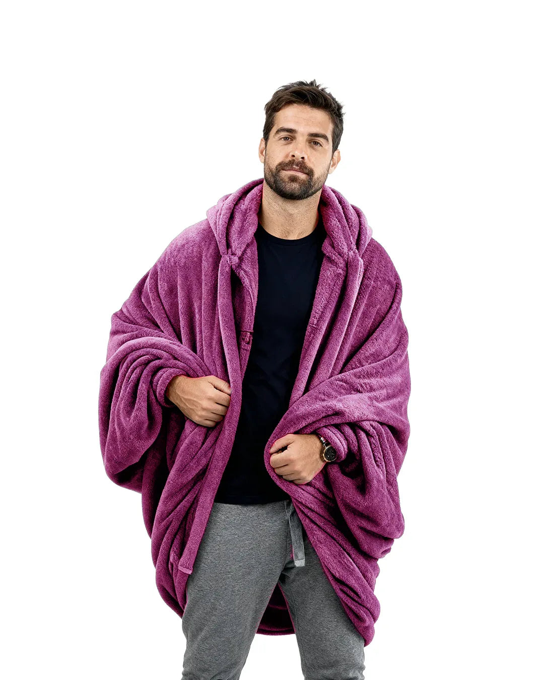 Dark Cashmire Hoodie Blanket - Fuzzy