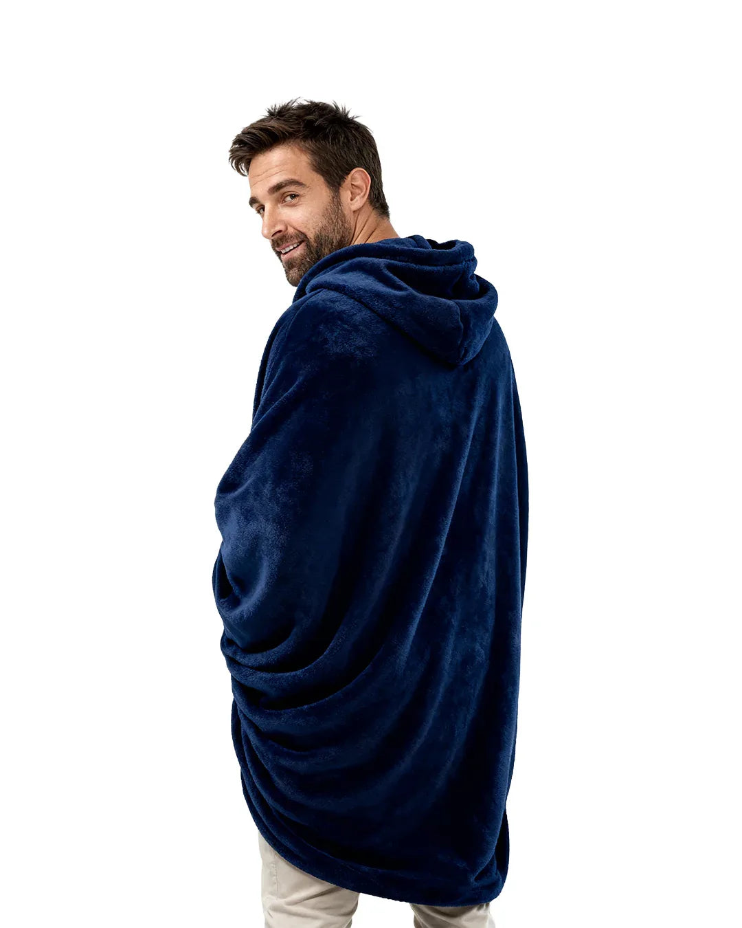 Dark Blue Hoodie Blanket - Fuzzy
